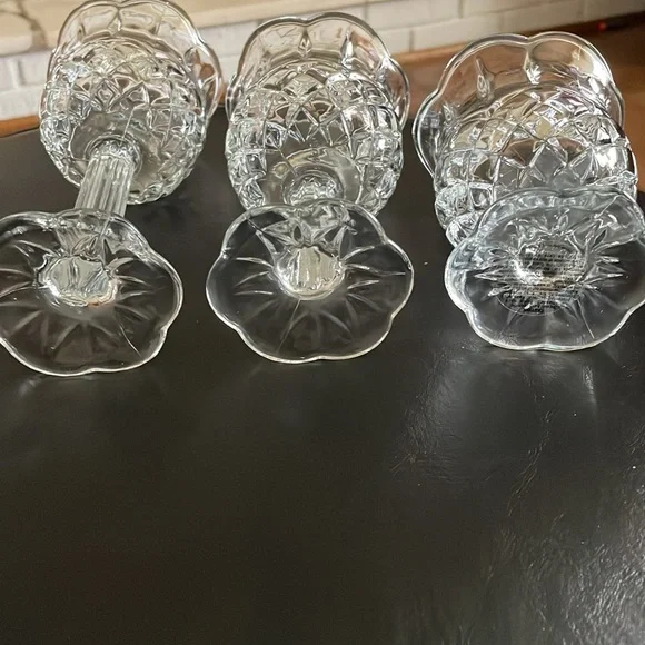 Vintage Home Interiors Tulip Cup Stem Votive Glass Candle Holders Set Of 3 - Picture 5 of 6